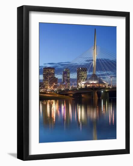 Esplanade Riel Pedestrian Bridge, Winnipeg, Manitoba, Canada-Walter Bibikow-Framed Photographic Print