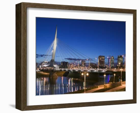 Esplanade Riel Pedestrian Bridge, Winnipeg, Manitoba, Canada-Walter Bibikow-Framed Photographic Print