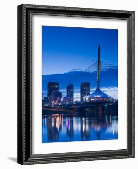 Esplanade Riel Pedestrian Bridge, Winnipeg, Manitoba-Walter Bibikow-Framed Photographic Print