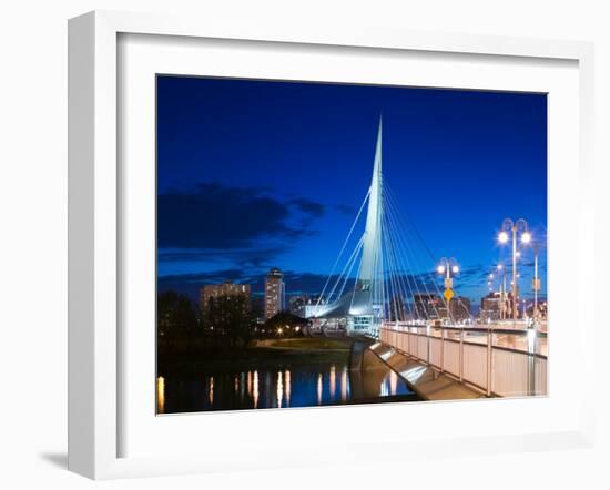 Esplanade Riel Pedestrian Bridge, Winnipeg, Manitoba-Walter Bibikow-Framed Photographic Print