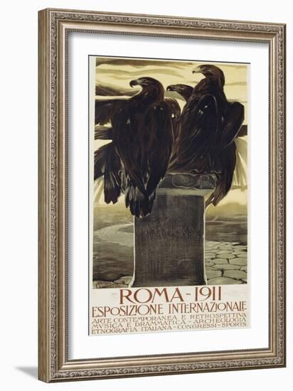 Esposizione Internationale, Roma 1911 Poster-Duilio Cambellotti-Framed Giclee Print