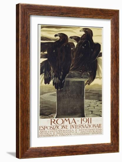 Esposizione Internationale, Roma 1911 Poster-Duilio Cambellotti-Framed Giclee Print