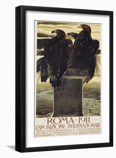 Esposizione Internationale, Roma 1911 Poster-Duilio Cambellotti-Framed Giclee Print