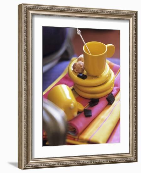 Espresso Cups with Pieces of Chocolate and Amaretti-Frederic Vasseur-Framed Photographic Print