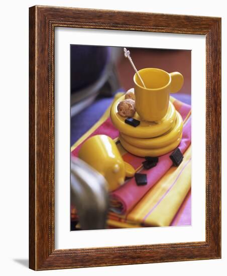 Espresso Cups with Pieces of Chocolate and Amaretti-Frederic Vasseur-Framed Photographic Print