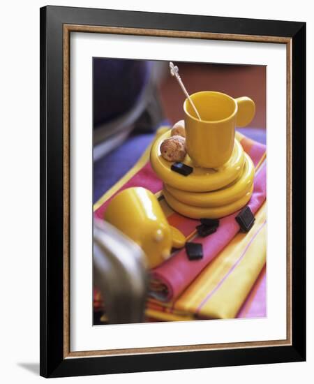 Espresso Cups with Pieces of Chocolate and Amaretti-Frederic Vasseur-Framed Photographic Print