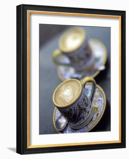 Espresso Drinks in Italian Mugs, Seattle, Washington, USA-Merrill Images-Framed Photographic Print