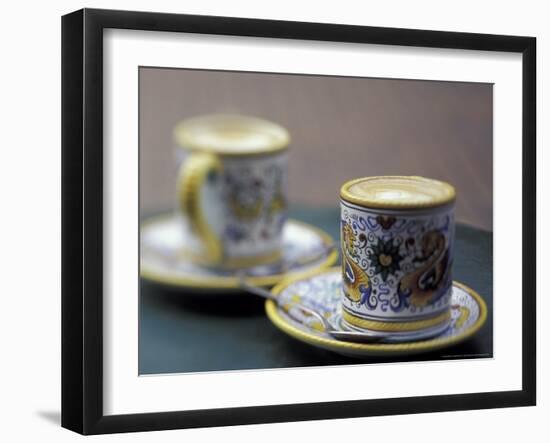 Espresso Drinks in Italian Mugs, Seattle, Washington, USA-Merrill Images-Framed Photographic Print