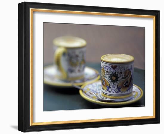 Espresso Drinks in Italian Mugs, Seattle, Washington, USA-Merrill Images-Framed Photographic Print
