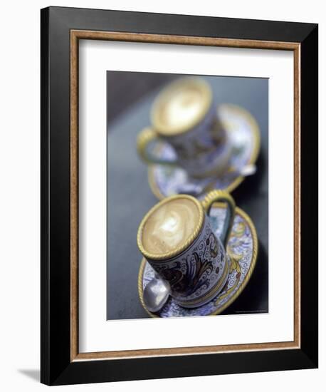 Espresso Drinks in Italian Mugs, Seattle, Washington, USA-Merrill Images-Framed Photographic Print