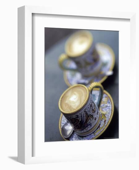 Espresso Drinks in Italian Mugs, Seattle, Washington, USA-Merrill Images-Framed Photographic Print