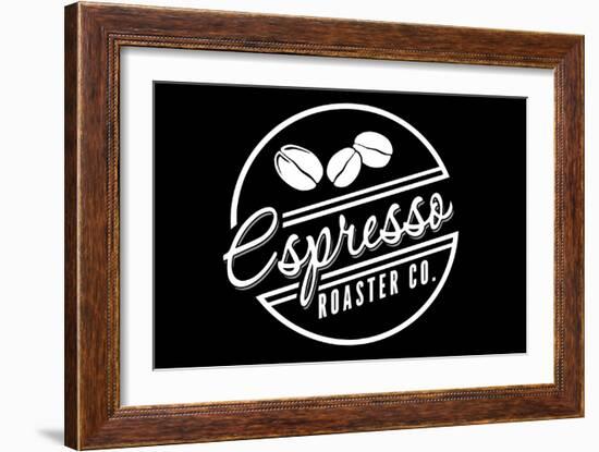 Espresso Roaster Co. (black)-Lantern Press-Framed Art Print
