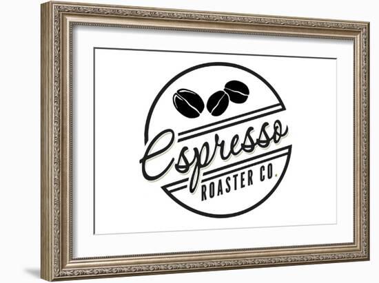 Espresso Roaster Co. (white)-Lantern Press-Framed Art Print