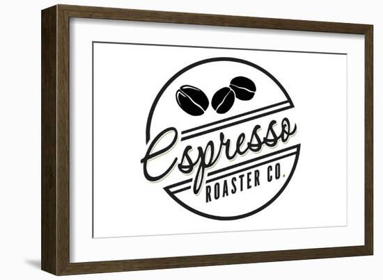 Espresso Roaster Co. (white)-Lantern Press-Framed Art Print