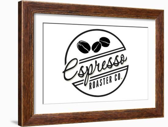 Espresso Roaster Co. (white)-Lantern Press-Framed Art Print