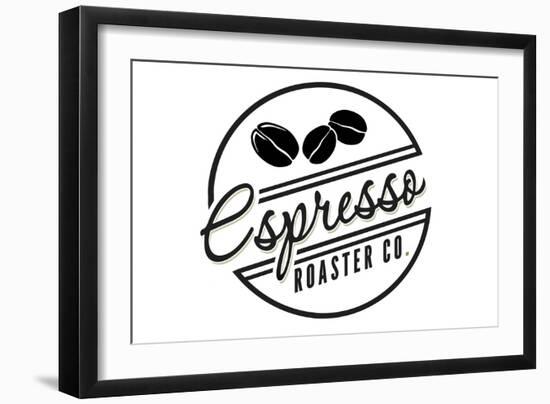 Espresso Roaster Co. (white)-Lantern Press-Framed Art Print