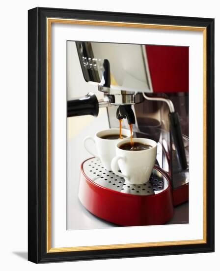 Espresso Running into Espresso Cups-Gerrit Buntrock-Framed Photographic Print