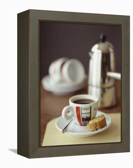 Espresso with Biscotti-Michael Paul-Framed Premier Image Canvas