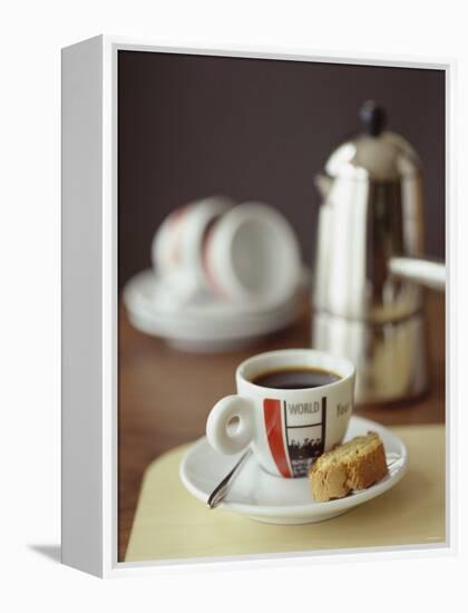 Espresso with Biscotti-Michael Paul-Framed Premier Image Canvas