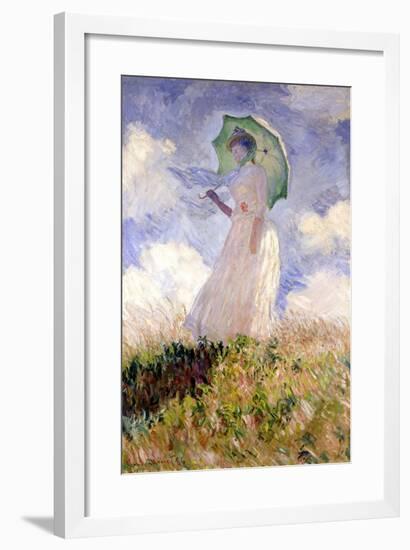 Essai de figure en plein air (1886), Dit femme à l'ombrelle tournée vers la gauche-Claude Monet-Framed Giclee Print