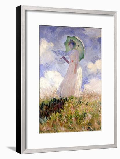 Essai de figure en plein air (1886), Dit femme à l'ombrelle tournée vers la gauche-Claude Monet-Framed Giclee Print