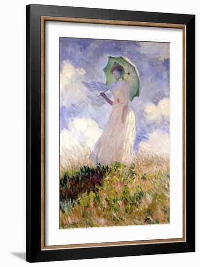 Essai de figure en plein air (1886), Dit femme à l'ombrelle tournée vers la gauche-Claude Monet-Framed Giclee Print