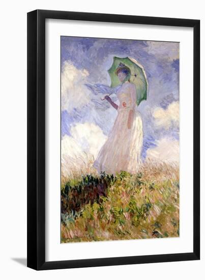 Essai de figure en plein air (1886), Dit femme à l'ombrelle tournée vers la gauche-Claude Monet-Framed Giclee Print