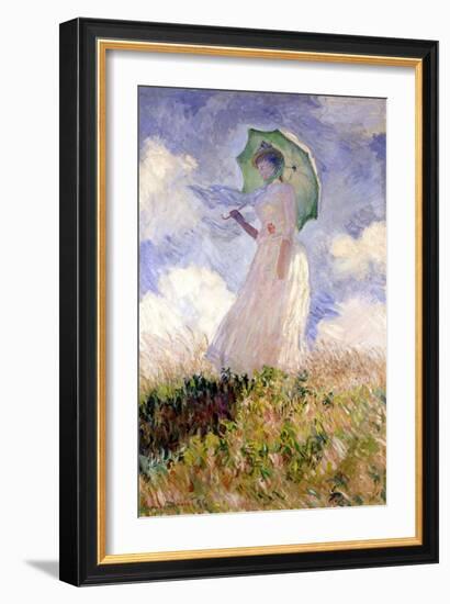 Essai de figure en plein air (1886), Dit femme à l'ombrelle tournée vers la gauche-Claude Monet-Framed Giclee Print