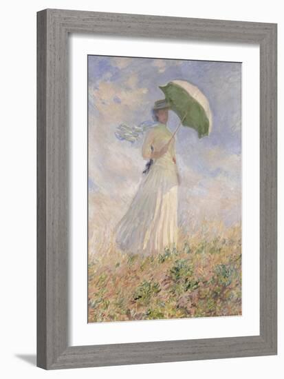 Essai de figure en plein air : femme à l'ombrelle tournée vers la droite-Claude Monet-Framed Giclee Print