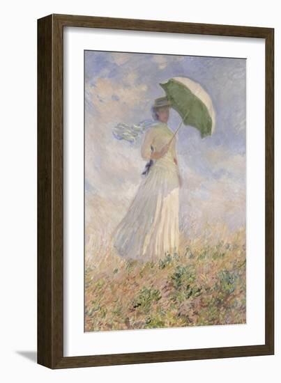 Essai de figure en plein air : femme à l'ombrelle tournée vers la droite-Claude Monet-Framed Giclee Print