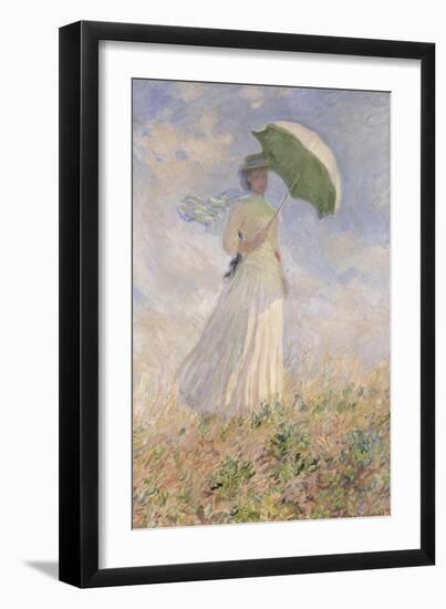 Essai de figure en plein air : femme à l'ombrelle tournée vers la droite-Claude Monet-Framed Giclee Print