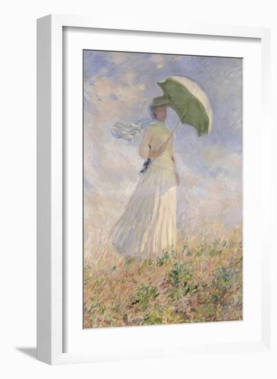 Essai de figure en plein air : femme à l'ombrelle tournée vers la droite-Claude Monet-Framed Giclee Print