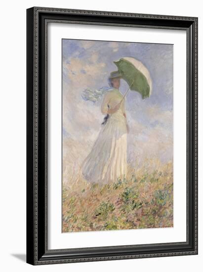 Essai de figure en plein air : femme à l'ombrelle tournée vers la droite-Claude Monet-Framed Giclee Print