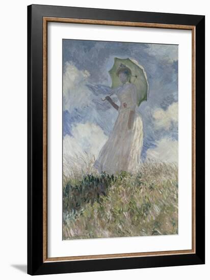 Essai de figure en plein air : femme à l'ombrelle tournée vers la gauche-Claude Monet-Framed Giclee Print