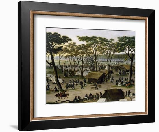 Establishing an Argentine Military Camp Along River Parana, Detail-Candido Lopez-Framed Giclee Print