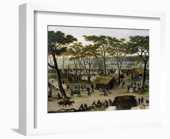 Establishing an Argentine Military Camp Along River Parana, Detail-Candido Lopez-Framed Giclee Print