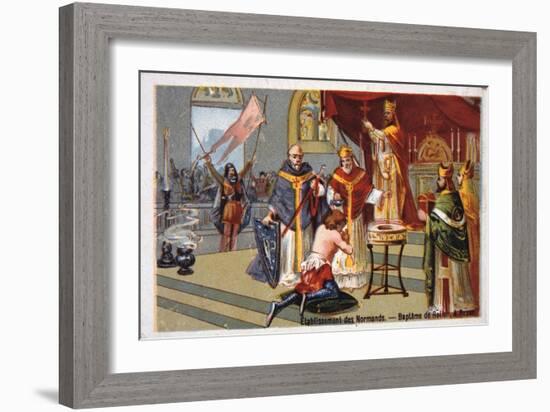 Establishment of the Normans: Baptism of Rollo at Rouen-null-Framed Giclee Print