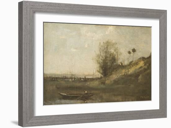 Estacade Normande-Jean-Baptiste-Camille Corot-Framed Giclee Print