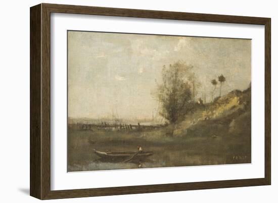 Estacade Normande-Jean-Baptiste-Camille Corot-Framed Giclee Print