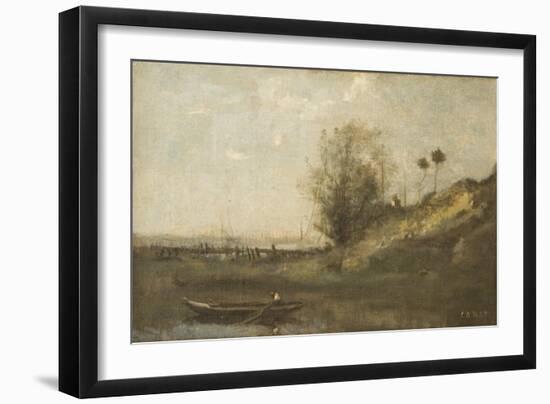 Estacade Normande-Jean-Baptiste-Camille Corot-Framed Giclee Print