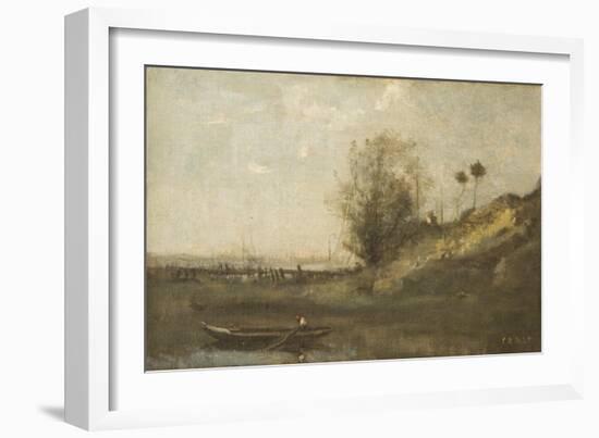 Estacade Normande-Jean-Baptiste-Camille Corot-Framed Giclee Print