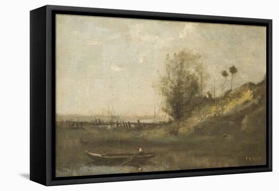 Estacade Normande-Jean-Baptiste-Camille Corot-Framed Premier Image Canvas