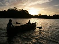 Two Children Sail in the Cocibolca Lake, Managua, Nicaragua-Esteban Felix-Mounted Photographic Print