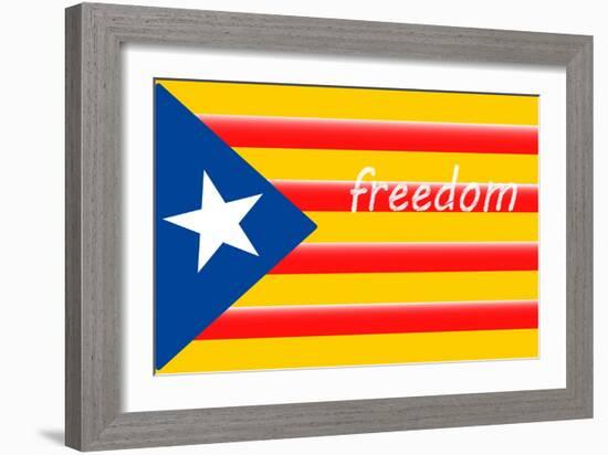 Estelada; Catalan Independence Flag-Juan Carlos B.-Framed Art Print