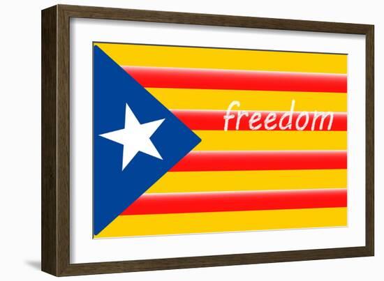 Estelada; Catalan Independence Flag-Juan Carlos B.-Framed Art Print