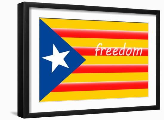 Estelada; Catalan Independence Flag-Juan Carlos B.-Framed Art Print