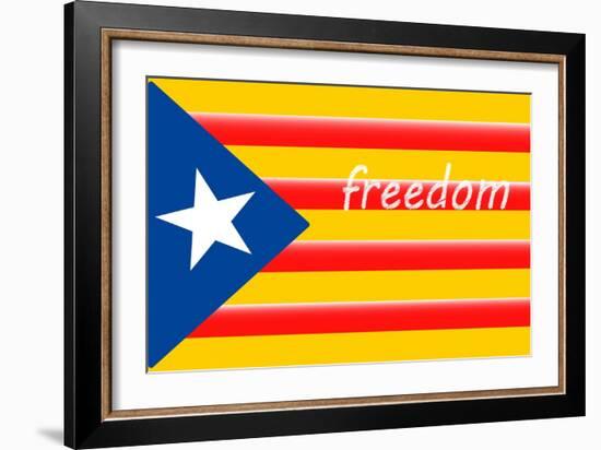 Estelada; Catalan Independence Flag-Juan Carlos B.-Framed Art Print