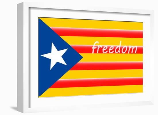 Estelada; Catalan Independence Flag-Juan Carlos B.-Framed Art Print