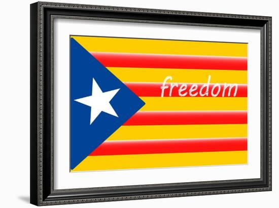 Estelada; Catalan Independence Flag-Juan Carlos B.-Framed Art Print