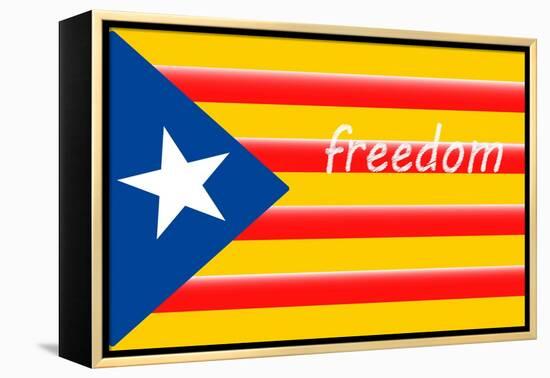 Estelada; Catalan Independence Flag-Juan Carlos B.-Framed Stretched Canvas